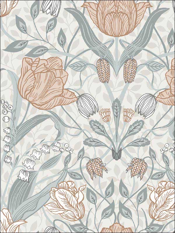 Tulipa Floral wallpaper in off white color - pattern number 2948-33005 - by A Street Prints in the Spring collection