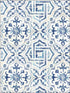 Sonoma Spanish Tile fabric in navy color - pattern number 2904-12332 - by Brewster in the Fresh Start Kitchen and Bath collection