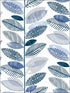 Nyssa Leaves wallpaper in blue color - pattern number 2904-25682 - by Brewster in the Fresh Start Kitchen and Bath collection