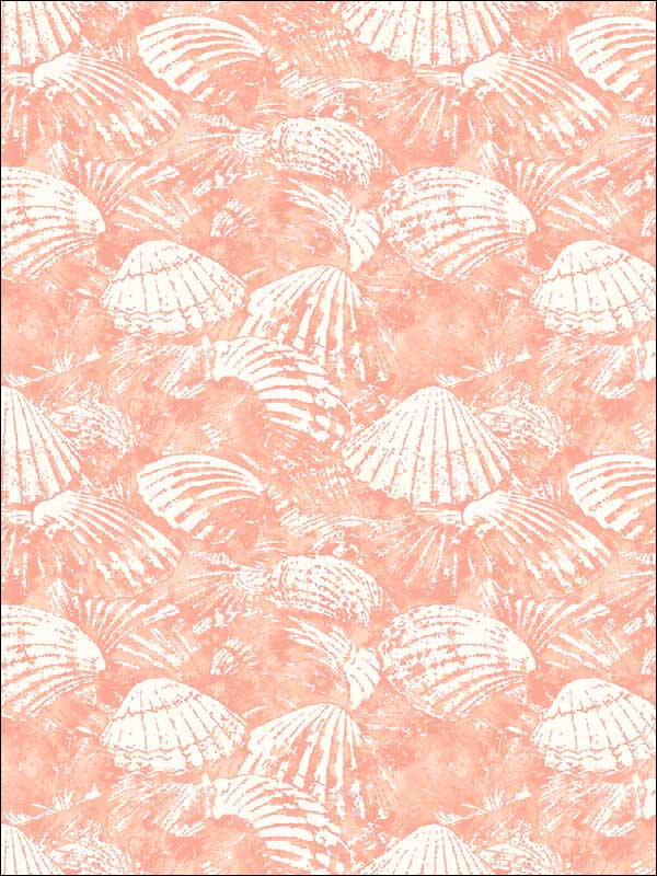 Surfside Shells wallpaper in coral color - pattern number 2904-25689 - by Brewster in the Fresh Start Kitchen and Bath collection
