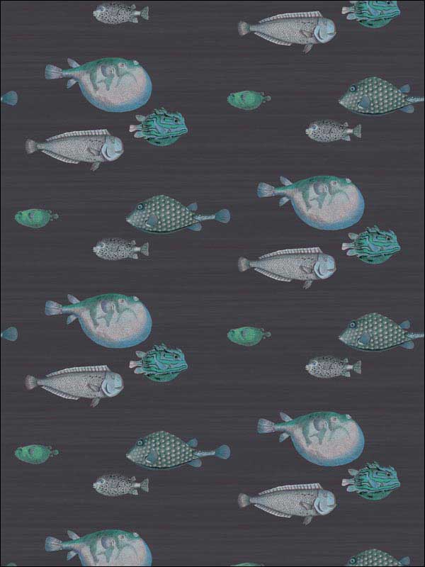 Acquario fabric in ink color - pattern number 114/16032.CS.0 - by Cole and Son in the Fornasetti Senza Tempo collection