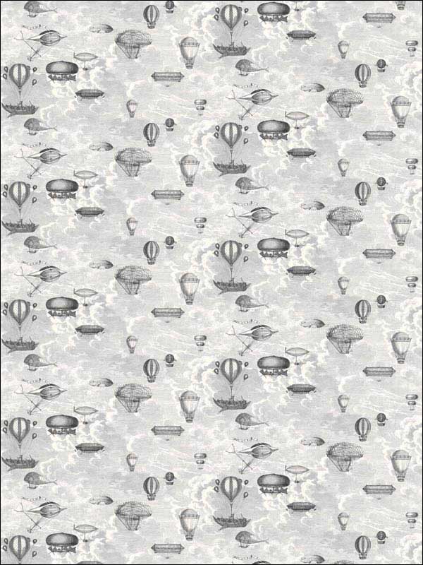 Macchine Volanti wallpaper in soot snow color - pattern number 114/27053.CS.0 - by Cole and Son in the Fornasetti Senza Tempo collection