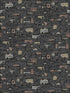 Mediterranea fabric in charcoal and metallic color - pattern number 114/7014.CS.0 - by Cole and Son in the Fornasetti Senza Tempo collection