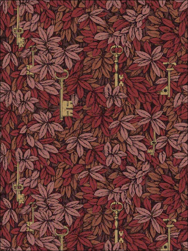 Chiavi Segrete wallpaper in autumnal leaves color - pattern number 114/9019.CS.0 - by Cole and Son in the Fornasetti Senza Tempo collection