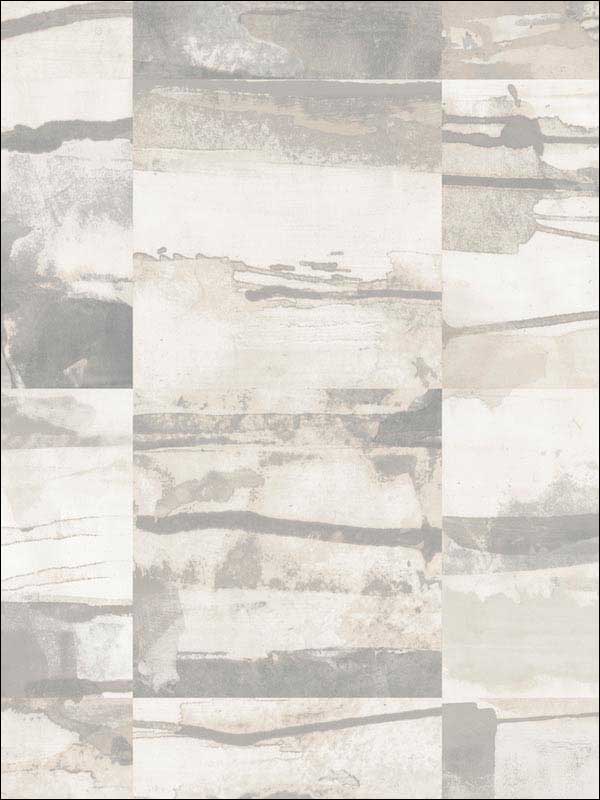 Aquarelle Tile wallpaper in blue cream grey color - pattern number FW36813 - by Patton Norwall in the Fresh Watercolors collection