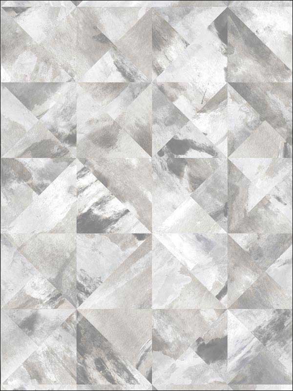 Mosaic wallpaper in grey color - pattern number FW36818 - by Patton Norwall in the Fresh Watercolors collection