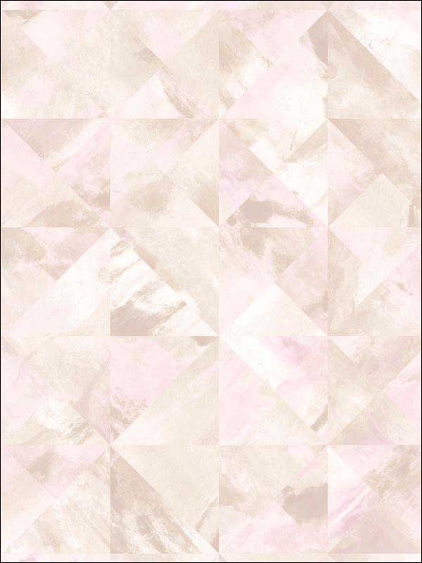 Mosaic wallpaper in pink beige and coffee color - pattern number FW36820 - by Patton Norwall in the Fresh Watercolors collection