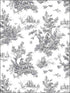 Toile fabric in black color - pattern number AB42413 - by Patton Norwall in the Flourish collection