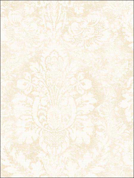 Valentine Damask fabric in cream vanilla color - pattern number AB42427 - by Patton Norwall in the Flourish collection