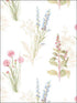 Flora fabric in cream blue pink color - pattern number AB42445 - by Patton Norwall in the Flourish collection