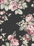 Grand Floral fabric in black ebony plum pink color - pattern number AF37700 - by Patton Norwall in the Flourish collection