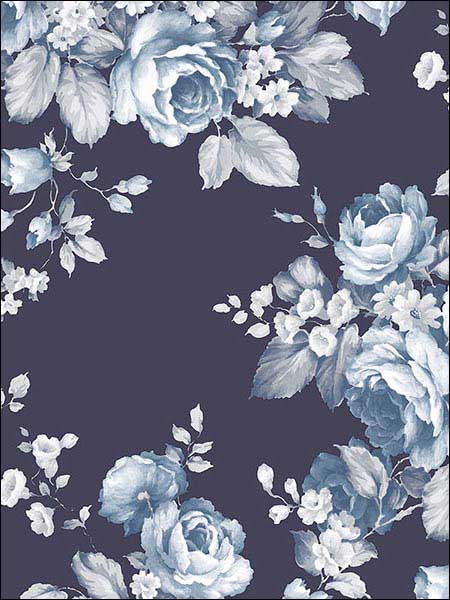 Grand Floral fabric in blue color - pattern number AF37703 - by Patton Norwall in the Flourish collection