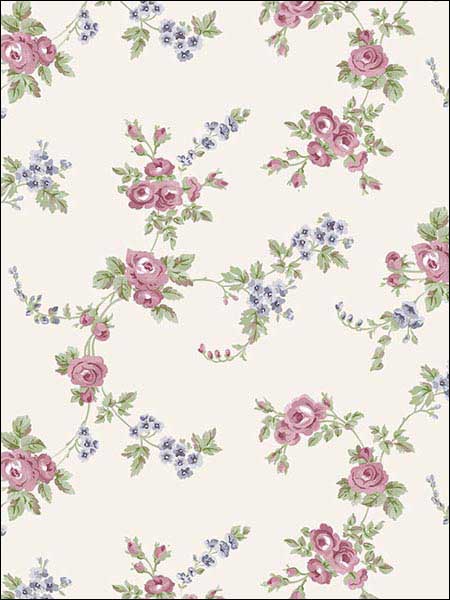 Chic Rose fabric in plum burgundy rose grey blue color - pattern number AF37707 - by Patton Norwall in the Flourish collection