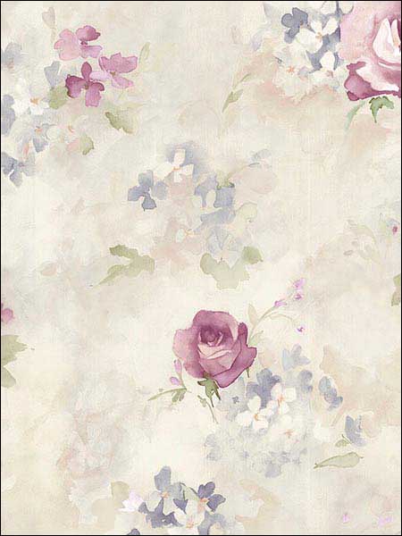 Morning Dew fabric in plum lilac cream color - pattern number AF37710 - by Patton Norwall in the Flourish collection