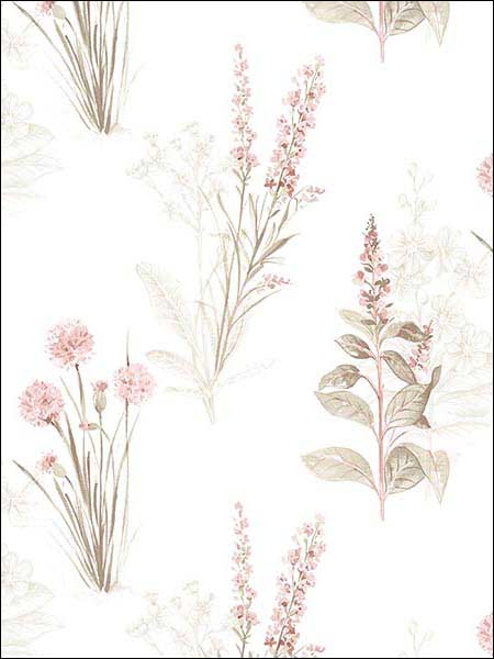 Flora fabric in pink khaki grey color - pattern number AF37715 - by Patton Norwall in the Flourish collection