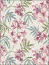 Linen Floral fabric in pink burgundy turquoise taupe color - pattern number AF37724 - by Patton Norwall in the Flourish collection