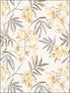 Linen Floral fabric in cream yellow grey color - pattern number AF37726 - by Patton Norwall in the Flourish collection