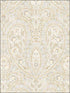 Ornamental fabric in yellow grey cream color - pattern number AF37730 - by Patton Norwall in the Flourish collection
