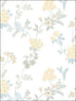 Fern Floral wallpaper in turquoise yellow blue color - pattern number AF37733 - by Patton Norwall in the Flourish collection