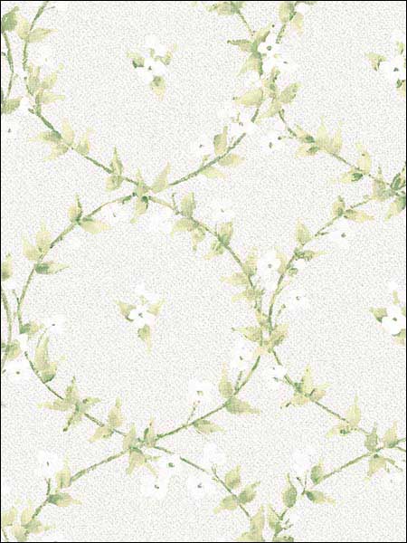 Floral Laurel wallpaper in green grey color - pattern number AF37746 - by Patton Norwall in the Flourish collection