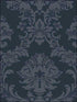 Damask fabric in navy blue color - pattern number SB37912 - by Patton Norwall in the Simply Silks 4 collection