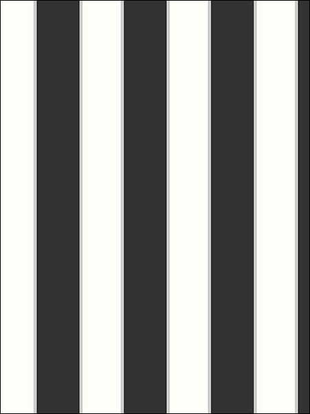 Formal Stripe fabric in black silver and white color - pattern number SB37913 - by Patton Norwall in the Simply Silks 4 collection