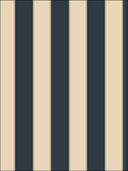 Formal Stripe fabric in navy blue and cream color - pattern number SB37915 - by Patton Norwall in the Simply Silks 4 collection