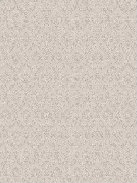 Small Damask fabric in taupe color - pattern number SK34708 - by Patton Norwall in the Simply Silks 4 collection
