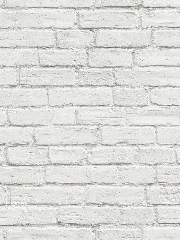 Brick Peel and Stick fabric in white color - pattern number RM21200 - by Casa Mia in the Peel and Stick Wallpaper by Casa Mia collection