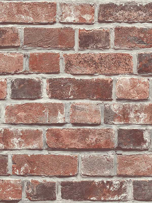 Brick Peel and Stick wallpaper in red color - pattern number RM21300 - by Casa Mia in the Peel and Stick Wallpaper by Casa Mia collection