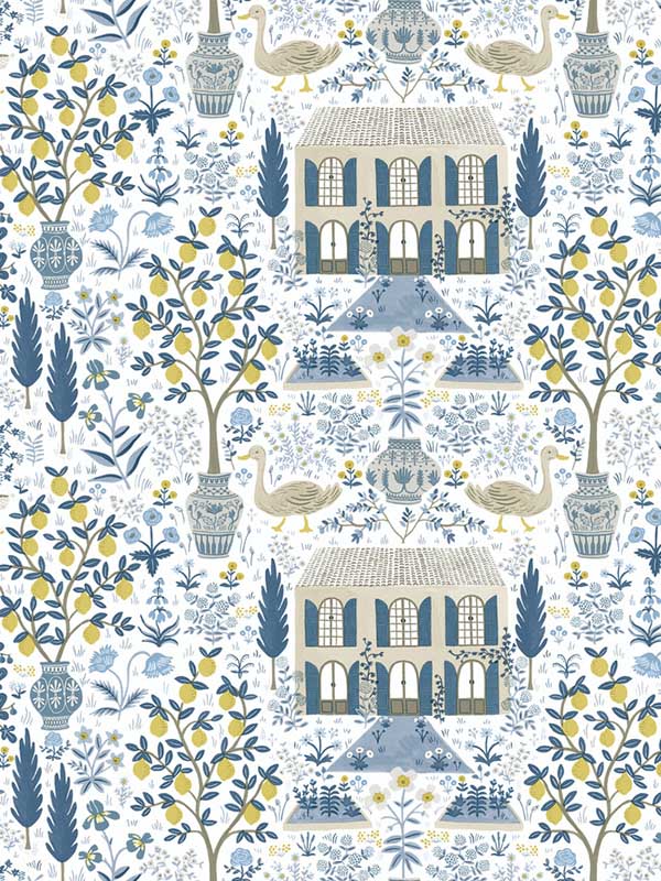 Camont wallpaper in indigo color - pattern number RI5108 - by Rifle Paper Co in the Rifle Paper Co collection