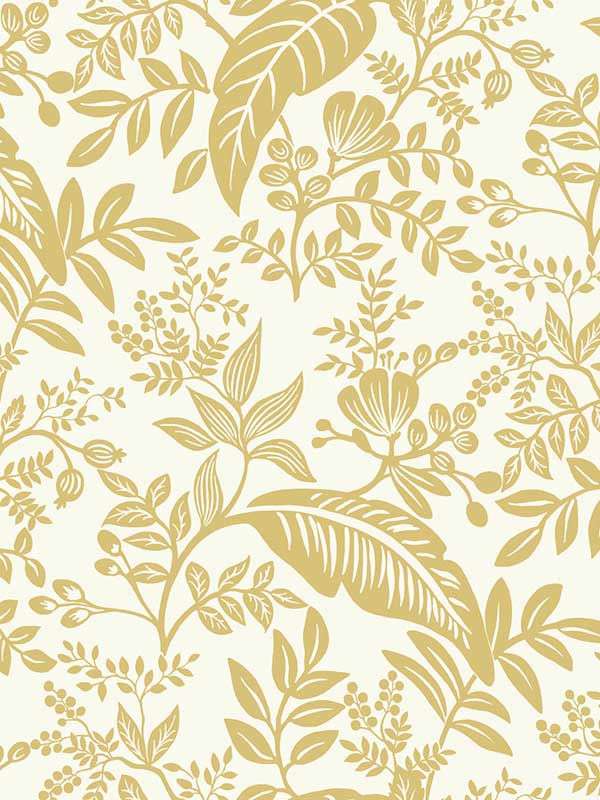 Canopy wallpaper in gold and white color - pattern number RI5138 - by Rifle Paper Co in the Rifle Paper Co collection