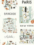 City Maps wallpaper in mint metallic color - pattern number RI5160 - by Rifle Paper Co in the Rifle Paper Co collection