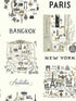 City Maps wallpaper in grey and gold color - pattern number RI5161 - by Rifle Paper Co in the Rifle Paper Co collection