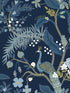 Peacock fabric in navy color - pattern number RI5172 - by Rifle Paper Co in the Rifle Paper Co collection