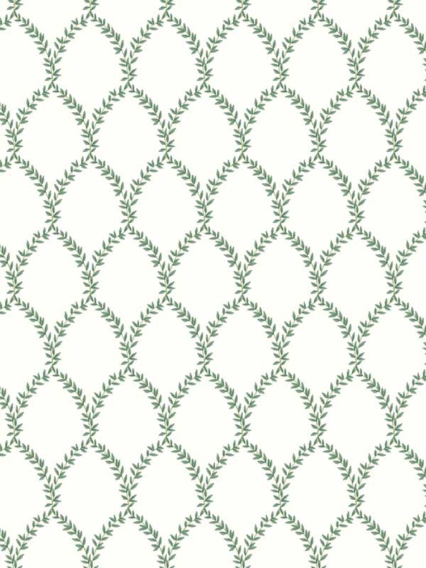 Laurel wallpaper in green and white color - pattern number RI5178 - by Rifle Paper Co in the Rifle Paper Co collection