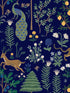 Menagerie Peel and Stick fabric in blue color - pattern number PSW1323RL - by Rifle Paper Co in the Rifle Paper Co Peel and Stick Wallpaper collection
