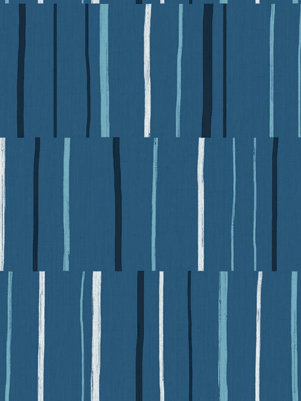 Block Lines wallpaper in blueberry midnight and blue skies color - pattern number LW51202 - by Seabrook in the Living With Art II collection