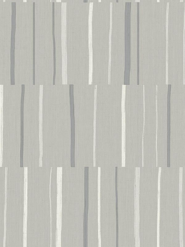 Block Lines wallpaper in metallic silver and cove gray color - pattern number LW51208 - by Seabrook in the Living With Art II collection