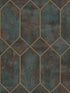 Geo Faux wallpaper in rust forest green and metallic gold color - pattern number LW51606 - by Seabrook in the Living With Art II collection