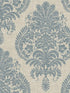 Antigua Damask fabric in air force blue and alabaster color - pattern number LN10402 - by Seabrook in the Lillian August Luxe Retreat collection
