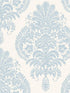 Antigua Damask fabric in blue frost and bone white color - pattern number LN10412 - by Seabrook in the Lillian August Luxe Retreat collection