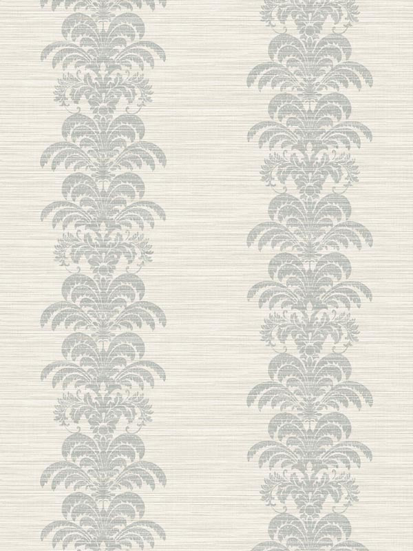 Palm Frond Stripe Stringcloth wallpaper in cove gray and alabaster color - pattern number LN10508 - by Seabrook in the Lillian August Luxe Retreat collection