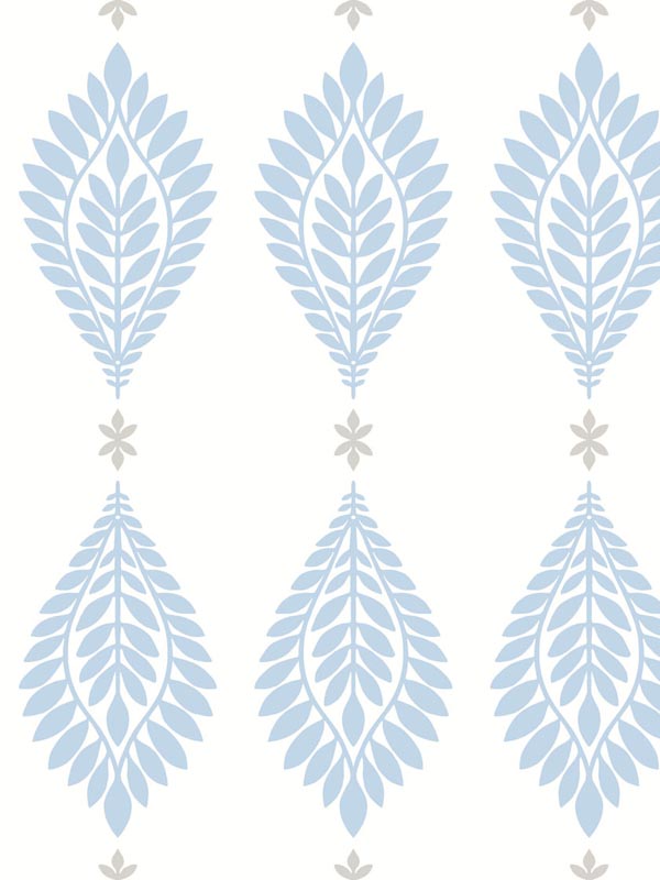 Mirasol Palm Frond wallpaper in carolina blue and eggshell color - pattern number LN10602 - by Seabrook in the Lillian August Luxe Retreat collection