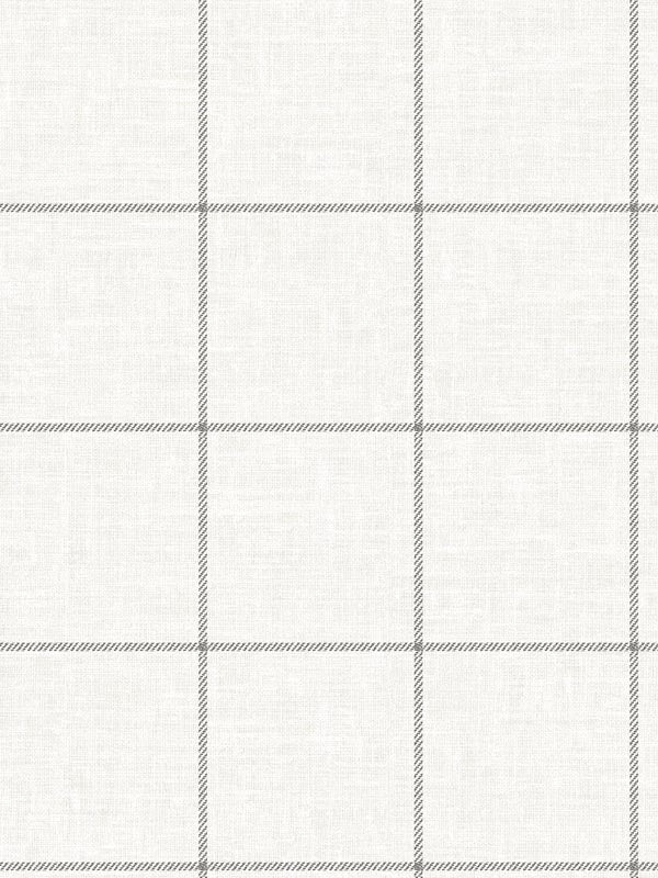 Linen Check wallpaper in alabaster and wrought iron color - pattern number LN10700 - by Seabrook in the Lillian August Luxe Retreat collection