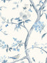 Southport Floral Trail wallpaper in eggshell and blue shale color - pattern number LN11102 - by Seabrook in the Lillian August Luxe Retreat collection