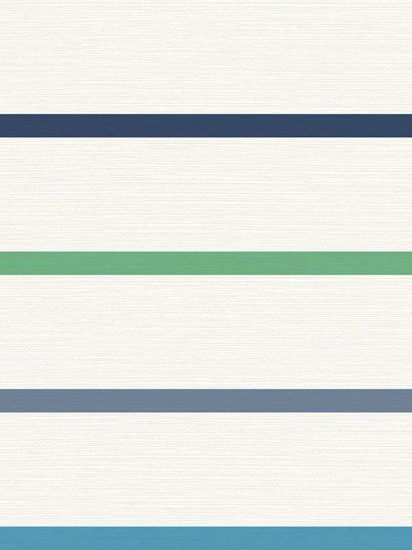 Crew Stripe wallpaper in midnight blue spearmint and eggshell color - pattern number LN11412 - by Seabrook in the Lillian August Luxe Retreat collection