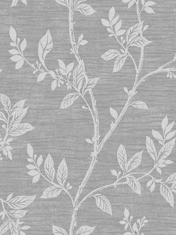 Leaf Trail wallpaper in metallic silver and glass beads color - pattern number 2231108 - by Seabrook in the Essential Textures by Etten Gallerie collection