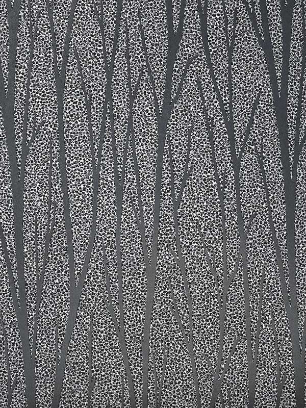 Birch Trail wallpaper in black satin and silver glitter color - pattern number 2232102 - by Seabrook in the Essential Textures by Etten Gallerie collection