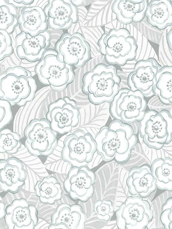Emery Floral wallpaper in light blue color - pattern number 2903-25836 - by A Street Prints in the Bluebell collection